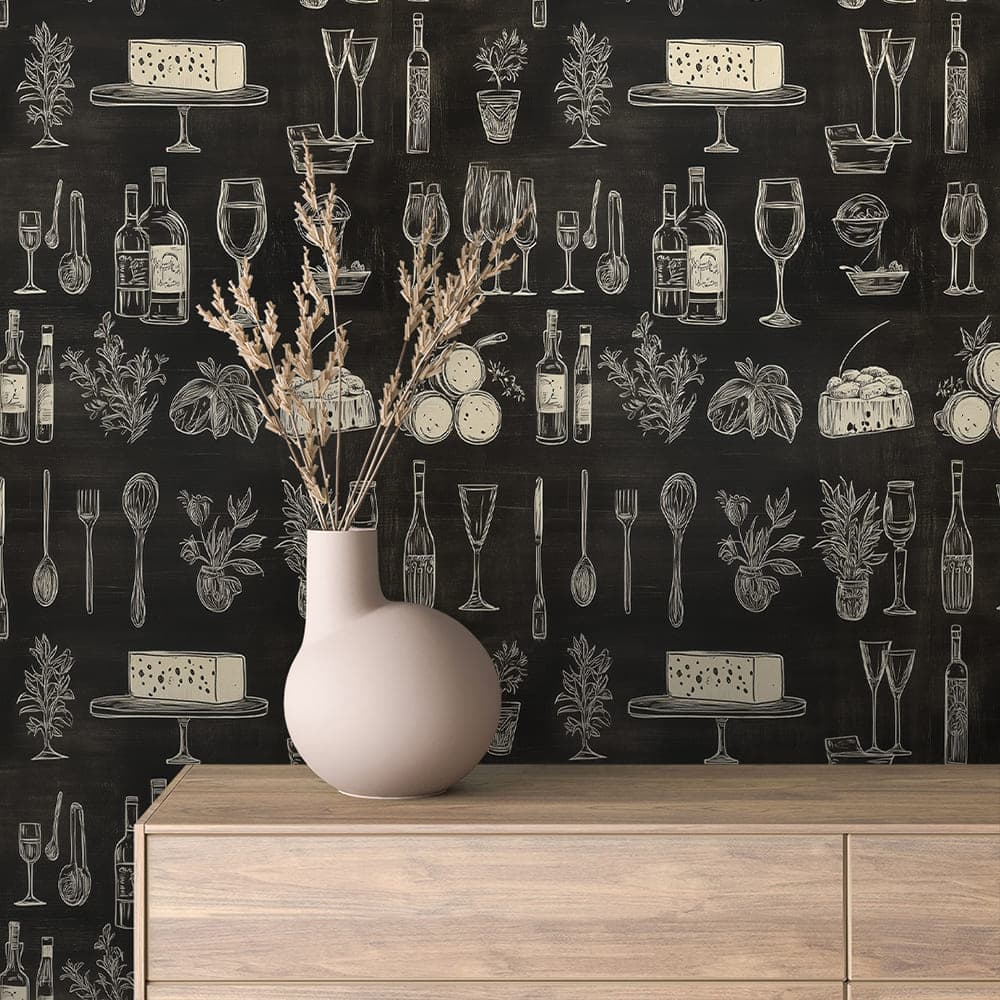 COMMERCIAL 0013 - Restaurant Wine and Herb Wallpaper