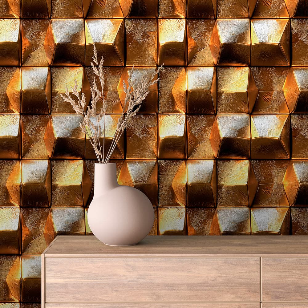 Copper Gold Pyramid wallpaper GOLDEN 0011 – room view