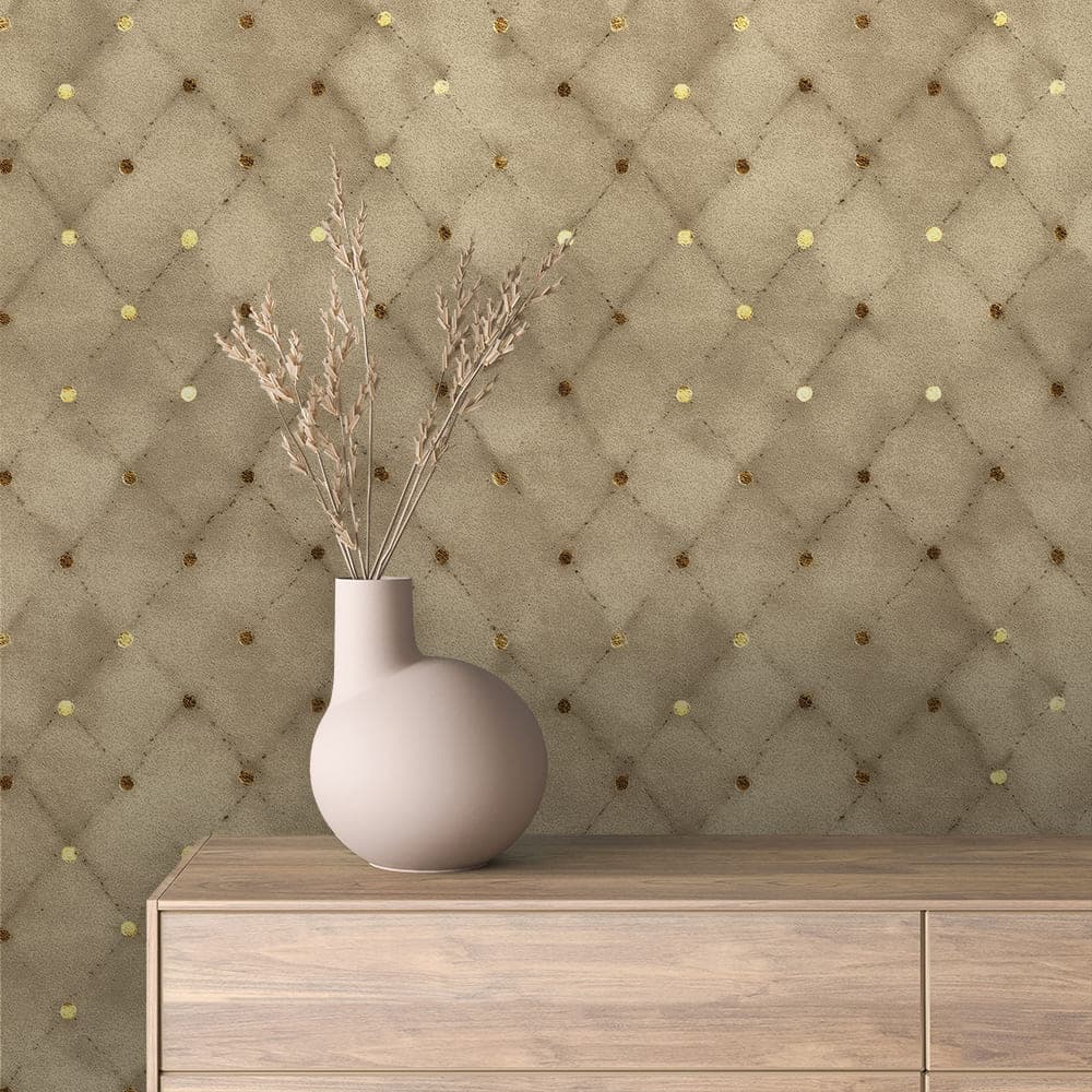 Champagne Tufted Diamond wallpaper GOLDEN 0017 – room view