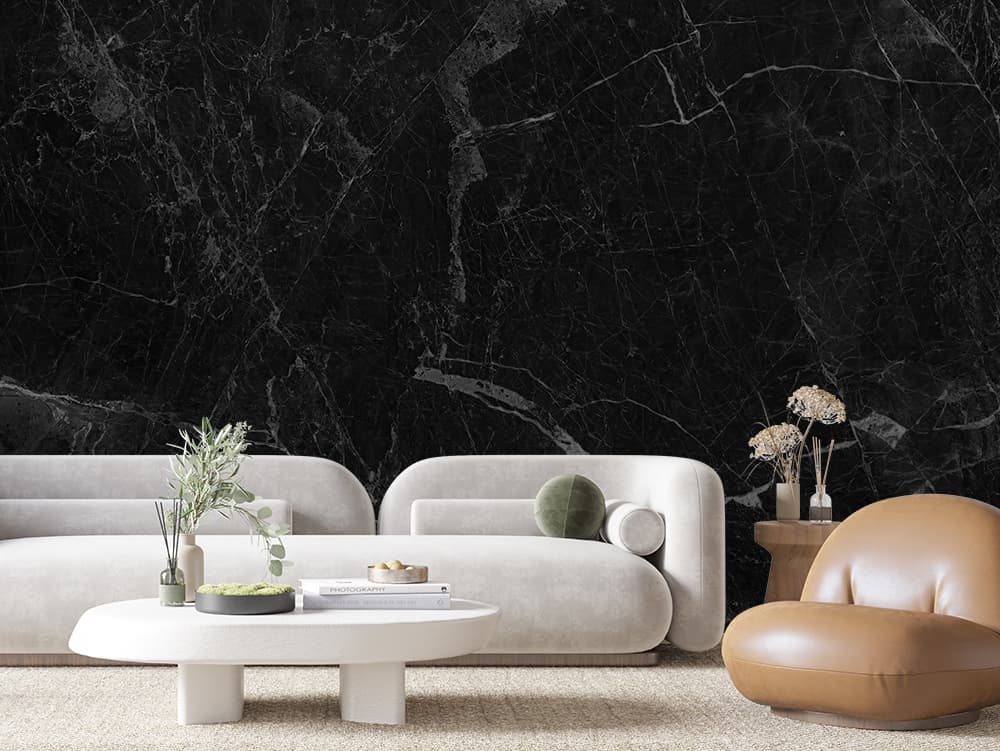 Noir Black Marble wallpaper MARBLE 0007 – room view