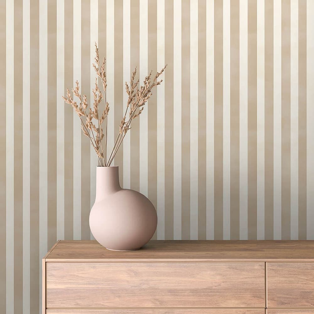 Latte Cream Stripe wallpaper STRIPED 0014 – room view