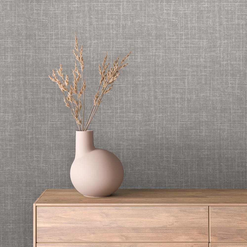 Charcoal Slub Linen texture wallpaper TEXTURE 0002 – room view