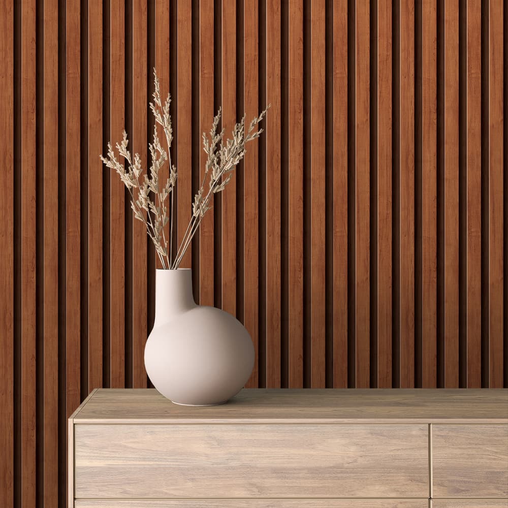 WOOD 0070 – Warm Natural Wood Slat Wallpaper