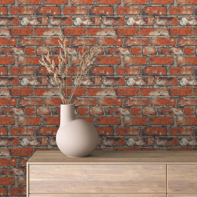 Weathered Terracotta Brick Wallpaper – BRICK 0112