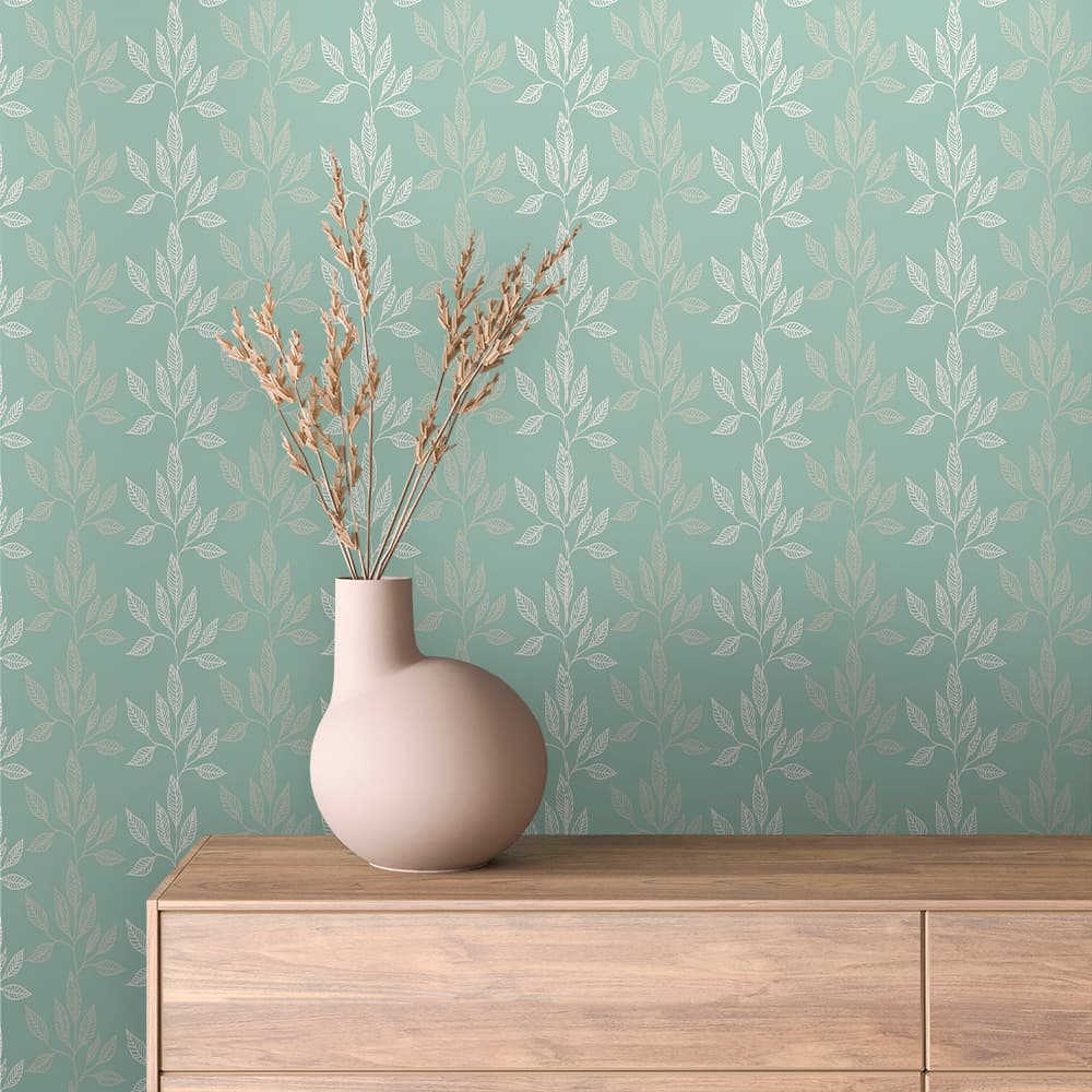 Sage Leaf Vine Floral Wallpaper – FLORAL 0007