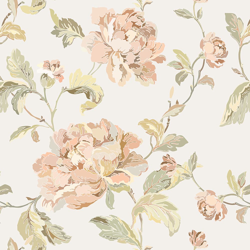 Aqua Rose Bouquet Floral Wallpaper – FLORAL 0002