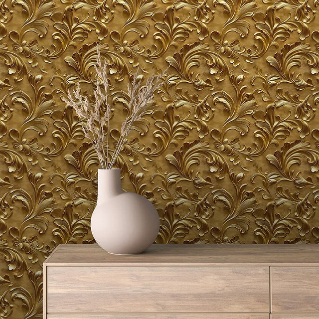 Gilded Acanthus Scroll wallpaper GOLDEN 0001 – room view