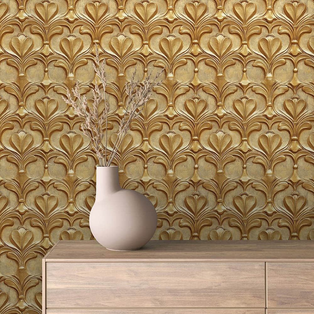 Gilded Fleur Relief wallpaper GOLDEN 0002 – room view