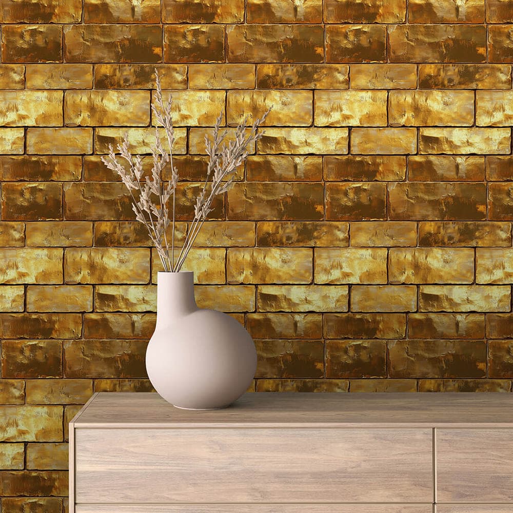 Antique Gold Brick wallpaper GOLDEN 0003 – room view
