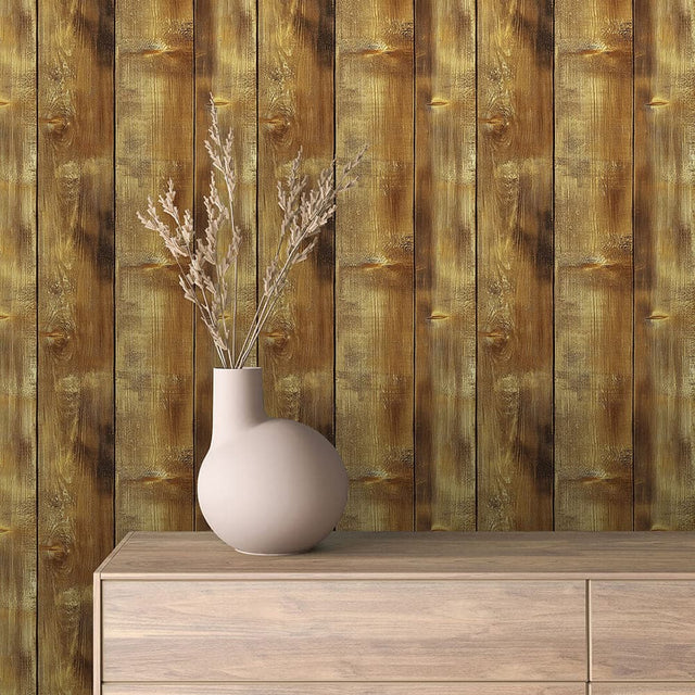 Amber Gold Timber Plank wallpaper GOLDEN 0007 – room view