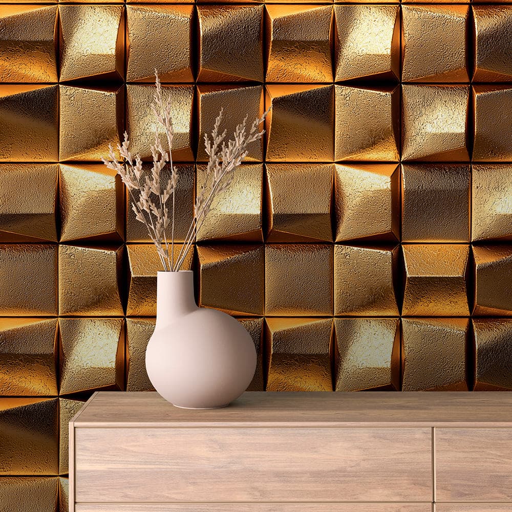 Burnished Gold Facet wallpaper GOLDEN 0009 – room view