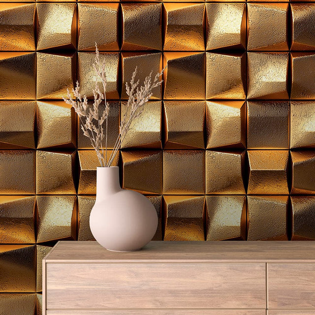 Burnished Gold Facet wallpaper GOLDEN 0009 – room view