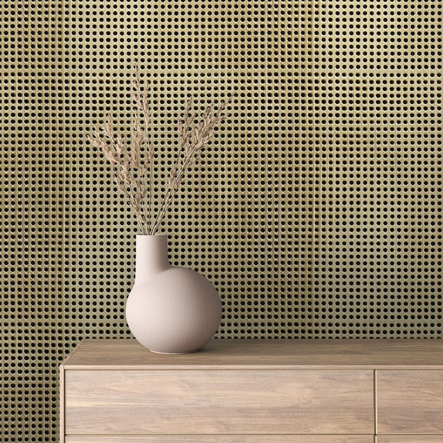Brass Perforated Dot wallpaper GOLDEN 0012 – room view