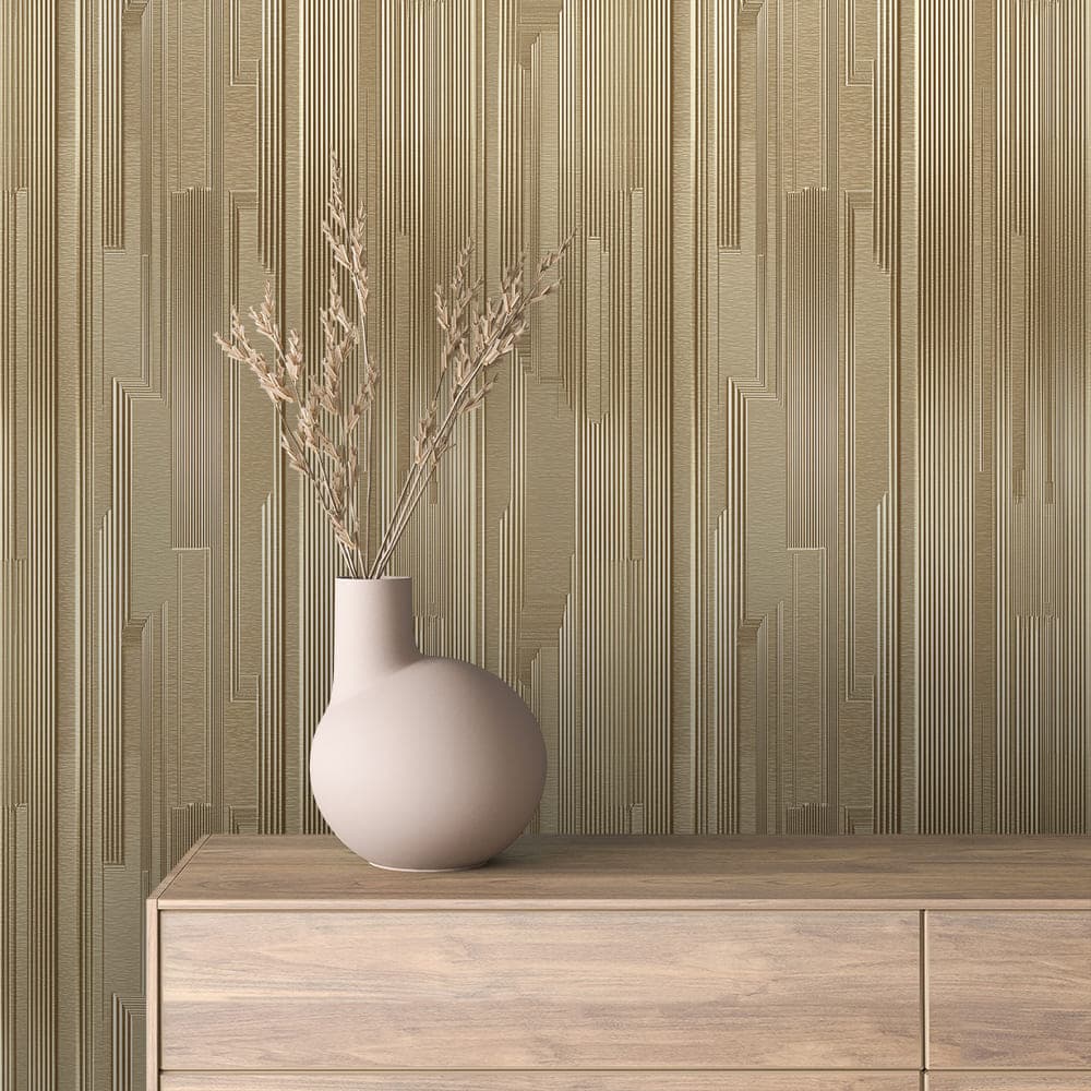 Champagne Deco Stripe wallpaper GOLDEN 0013 – room view