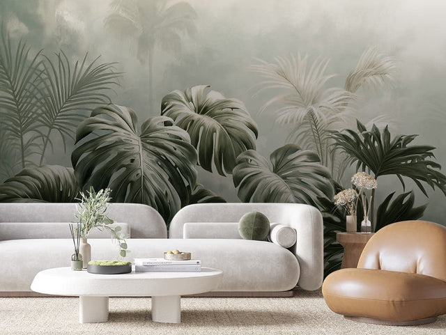 Monstera Mist Botanical wallpaper LEAVES 0140 – room view