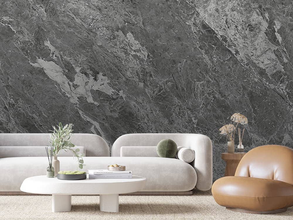 Graphite Charcoal Marble wallpaper MARBLE 0006 – room view