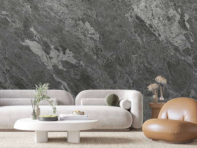 Graphite Charcoal Marble wallpaper MARBLE 0006 – room view