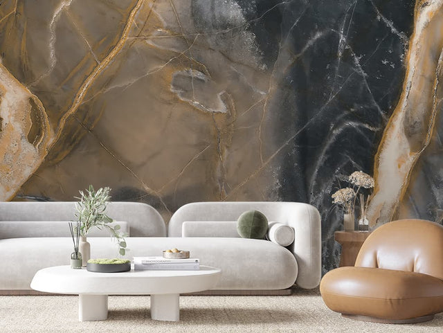 Cognac Onyx Midnight Marble wallpaper MARBLE 0012 – room view