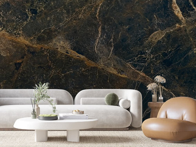 Espresso Gold Vein Marble wallpaper MARBLE 0013 – room view