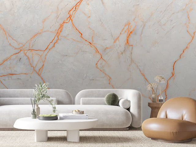 Sunset Orange Vein Marble wallpaper MARBLE 0017 – room view