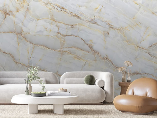 Ivory Onyx Gold Thread Marble wallpaper MARBLE 0019 – room view