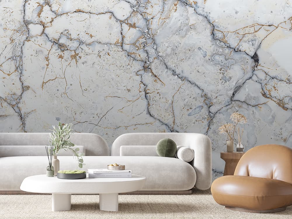 Glacier Blue Gold Vein Marble wallpaper MARBLE 0020 – room view