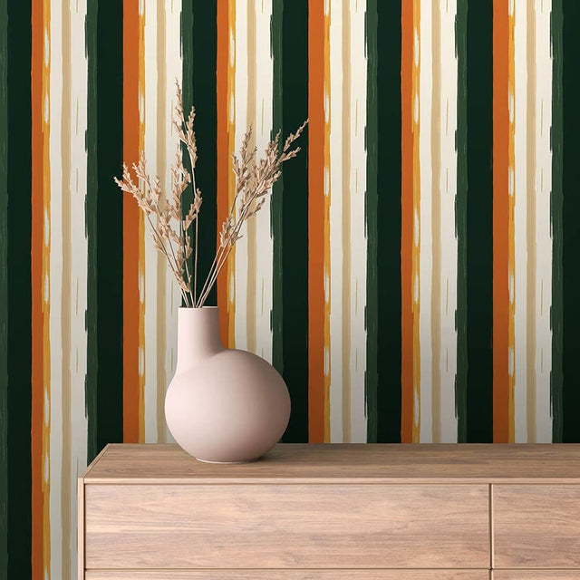 Forest Ember Brush Stripe wallpaper STRIPED 0006 – room view