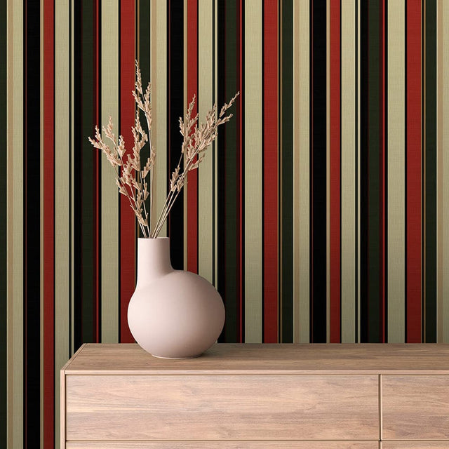 Heritage Sage Regency Stripe wallpaper STRIPED 0008 – room view