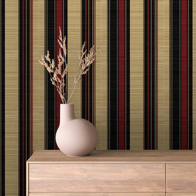 Midnight Gold Grasscloth Stripe wallpaper STRIPED 0012 – room view