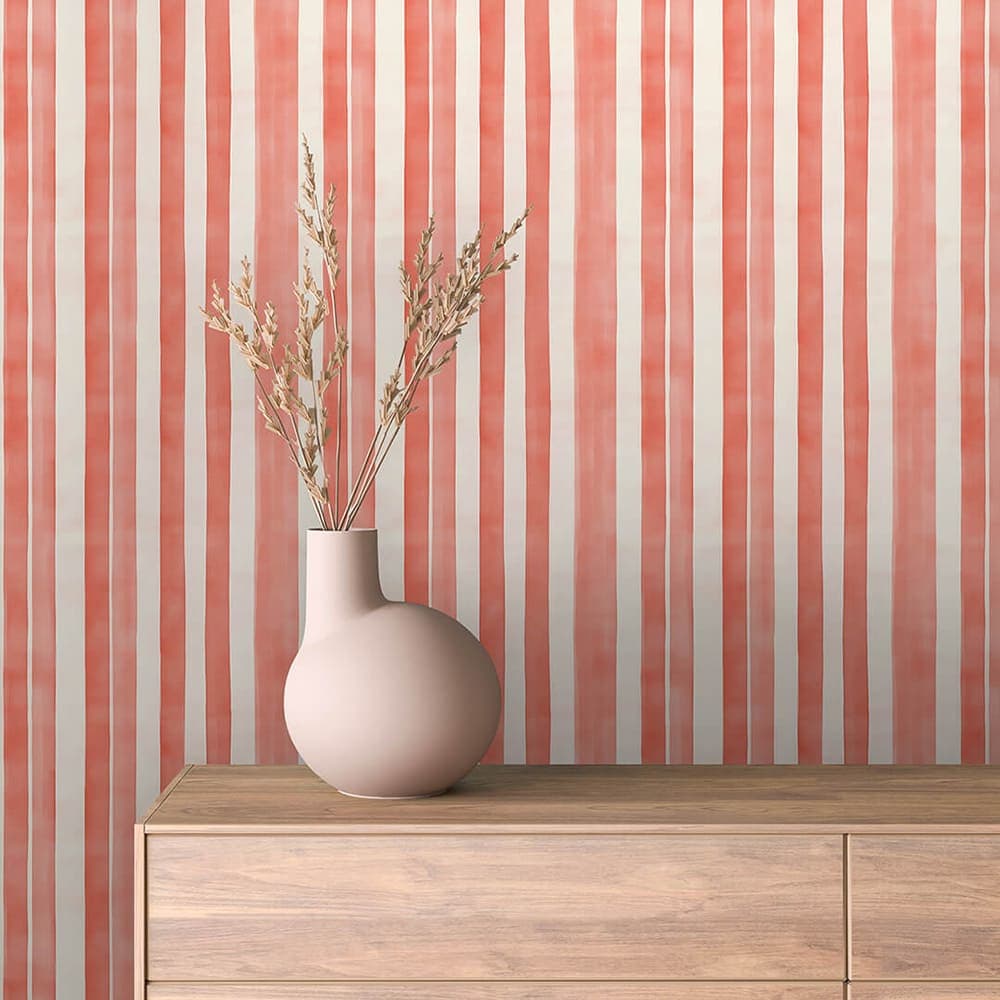 Salmon Blush Stripe wallpaper STRIPED 0018 – room view