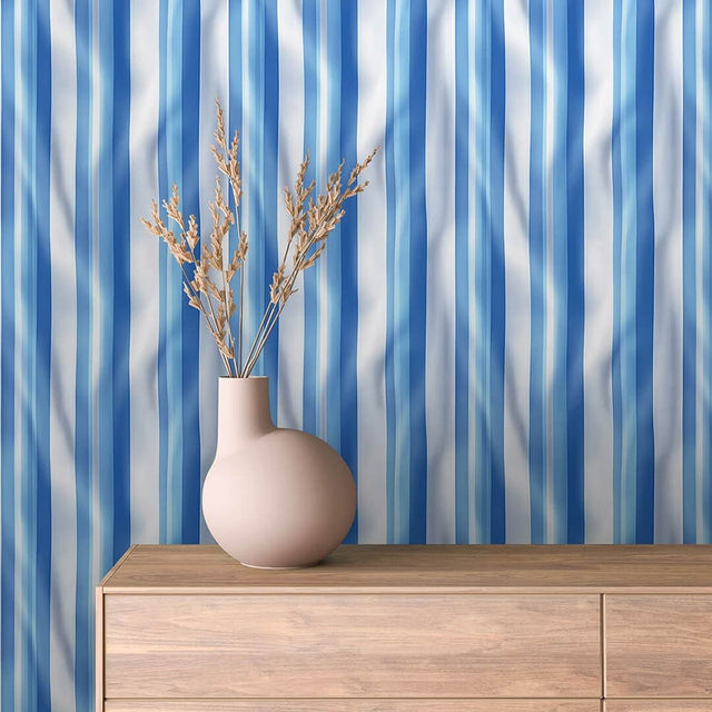 Cobalt Shibori Stripe wallpaper STRIPED 0020 – room view