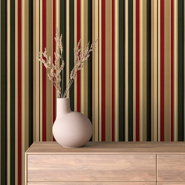 Regal Evergreen Pinstripe wallpaper STRIPED 0022 – room view