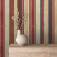 Vintage Rouge Linen Stripe wallpaper STRIPED 0023 – room view