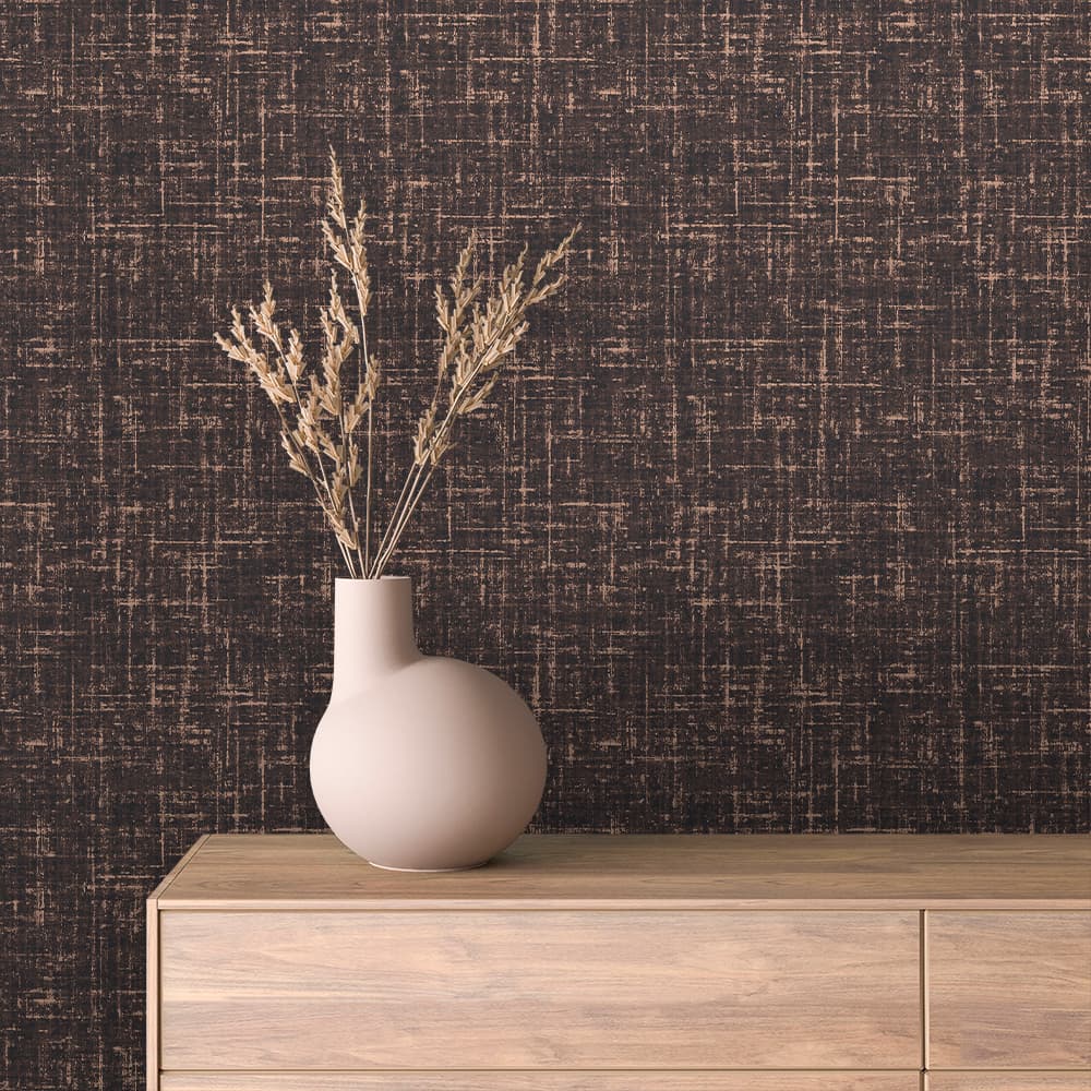 Copper Noir Crosshatch texture wallpaper TEXTURE 0004 – room view