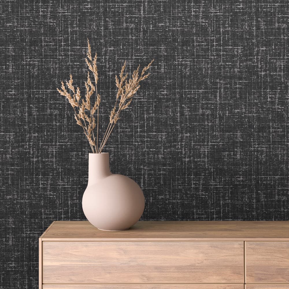 Midnight Silver Crosshatch texture wallpaper TEXTURE 0005 – room view