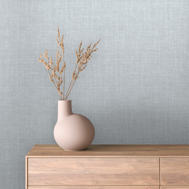 Misty Blue Linen texture wallpaper TEXTURE 0007 – room view