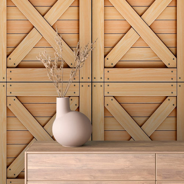 Rustic Barn Door Panel texture wallpaper TEXTURE 0016 – room view