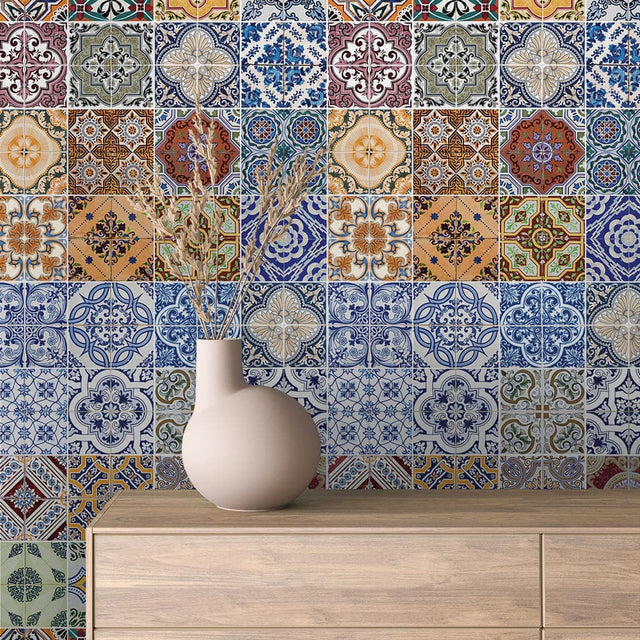 Porto Heritage Tile Collage Tile wallpaper TILE 0008 – room view