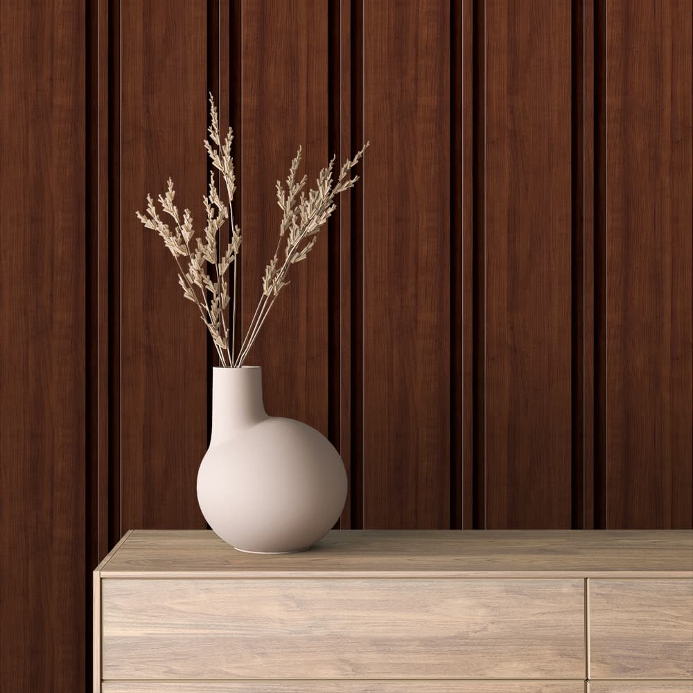 WOOD 0069 – Dark Brown Wood Panel Wallpaper