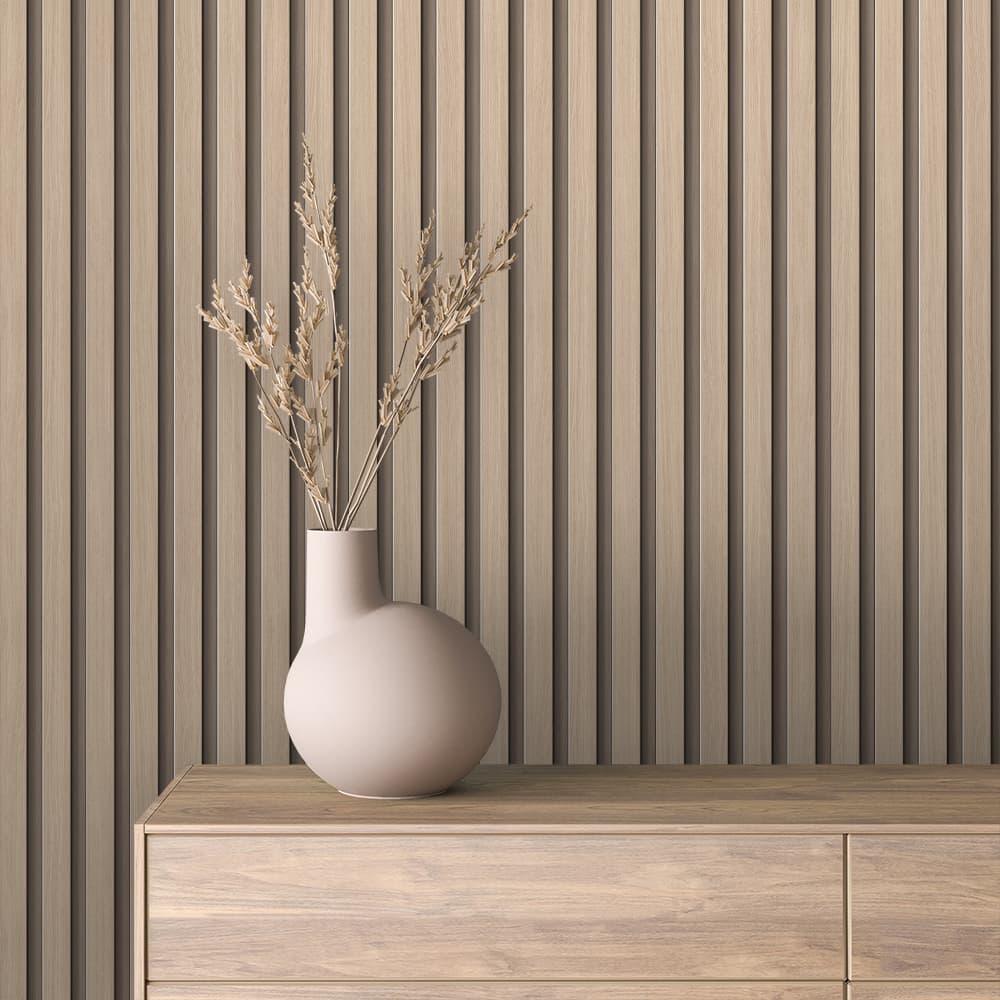 WOOD 0076 – Deep Charcoal Wood Slat Wallpaper