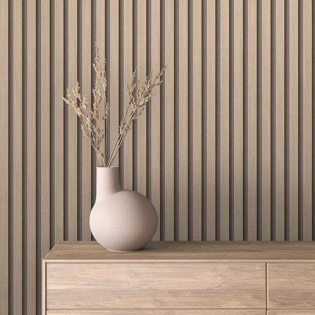 WOOD 0076 – Deep Charcoal Wood Slat Wallpaper