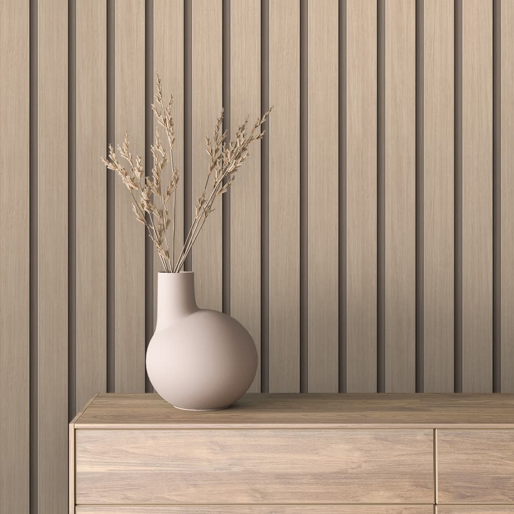 WOOD 0077 – Light Beige Wood Slat Wallpaper