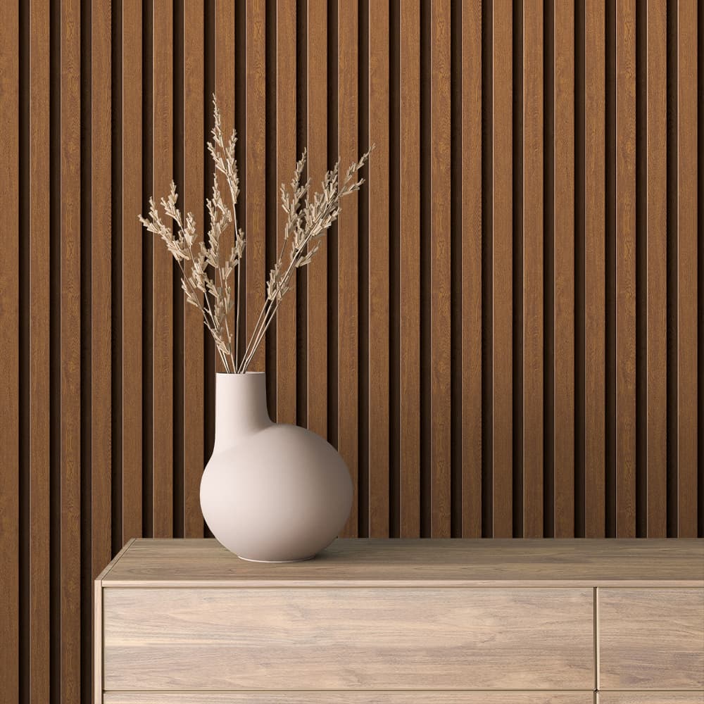 WOOD 0094 – Golden Teak Wood Slat Wallpaper