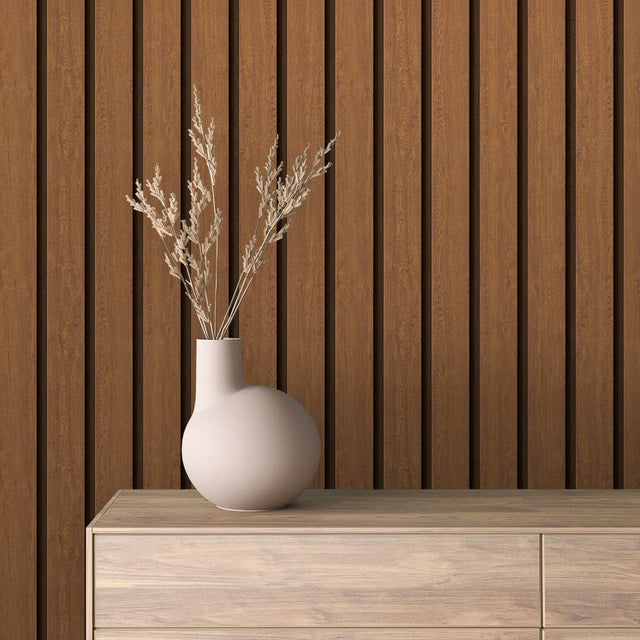 WOOD 0095 – Classic Teak Wood Slat Wallpaper